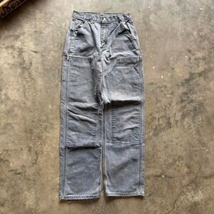 Vintage 90s Black faded Carhartt double Knees Measure 28x31.5